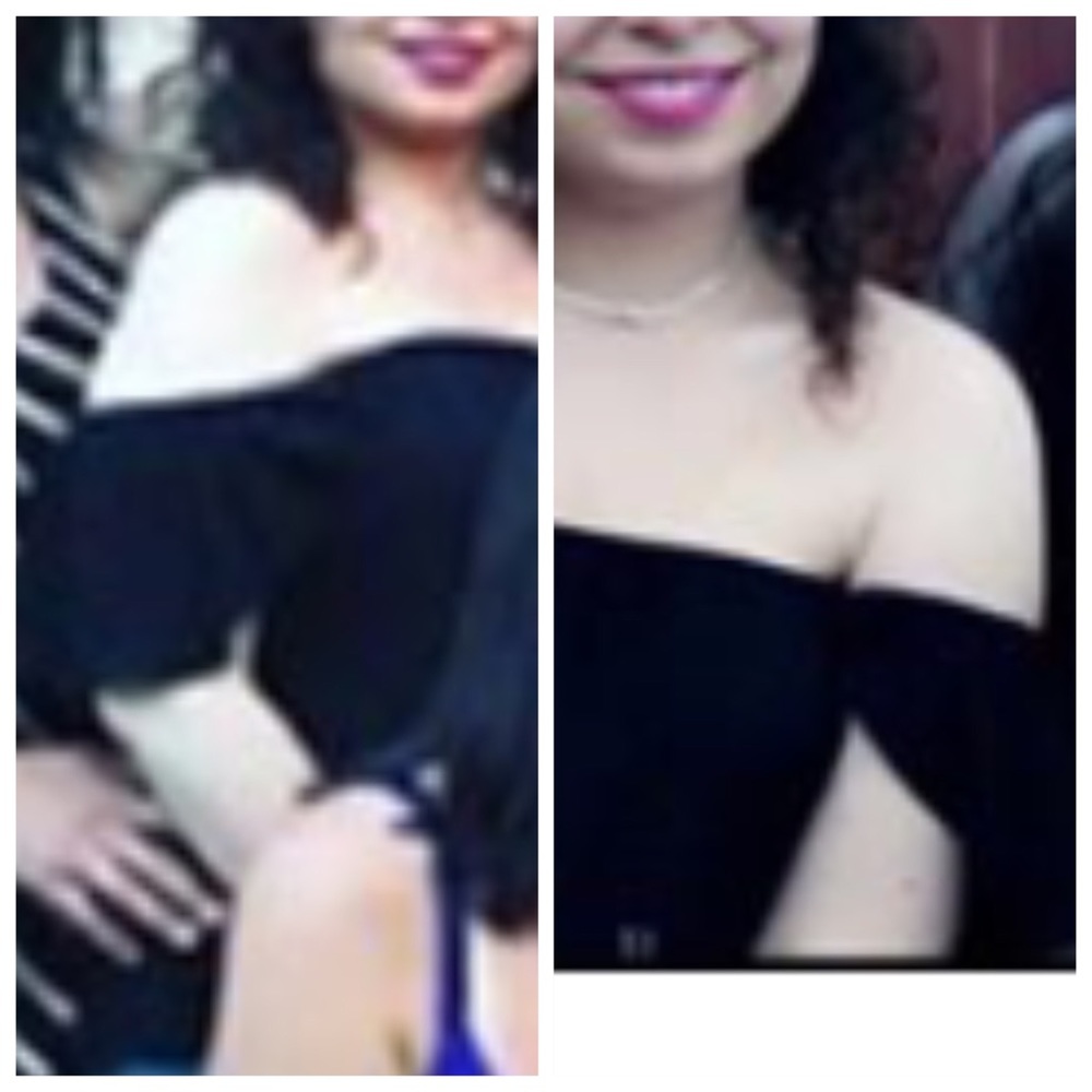 Black off the shoulder top